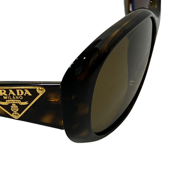PRADA Milano Women's Tortoise Shell Sunglasses Brown Round Tinted Glass - Picture 9 of 11